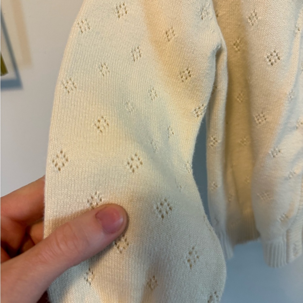 Grayson Cream Ruffled Kids Cardigan - Picture 3 of 3
